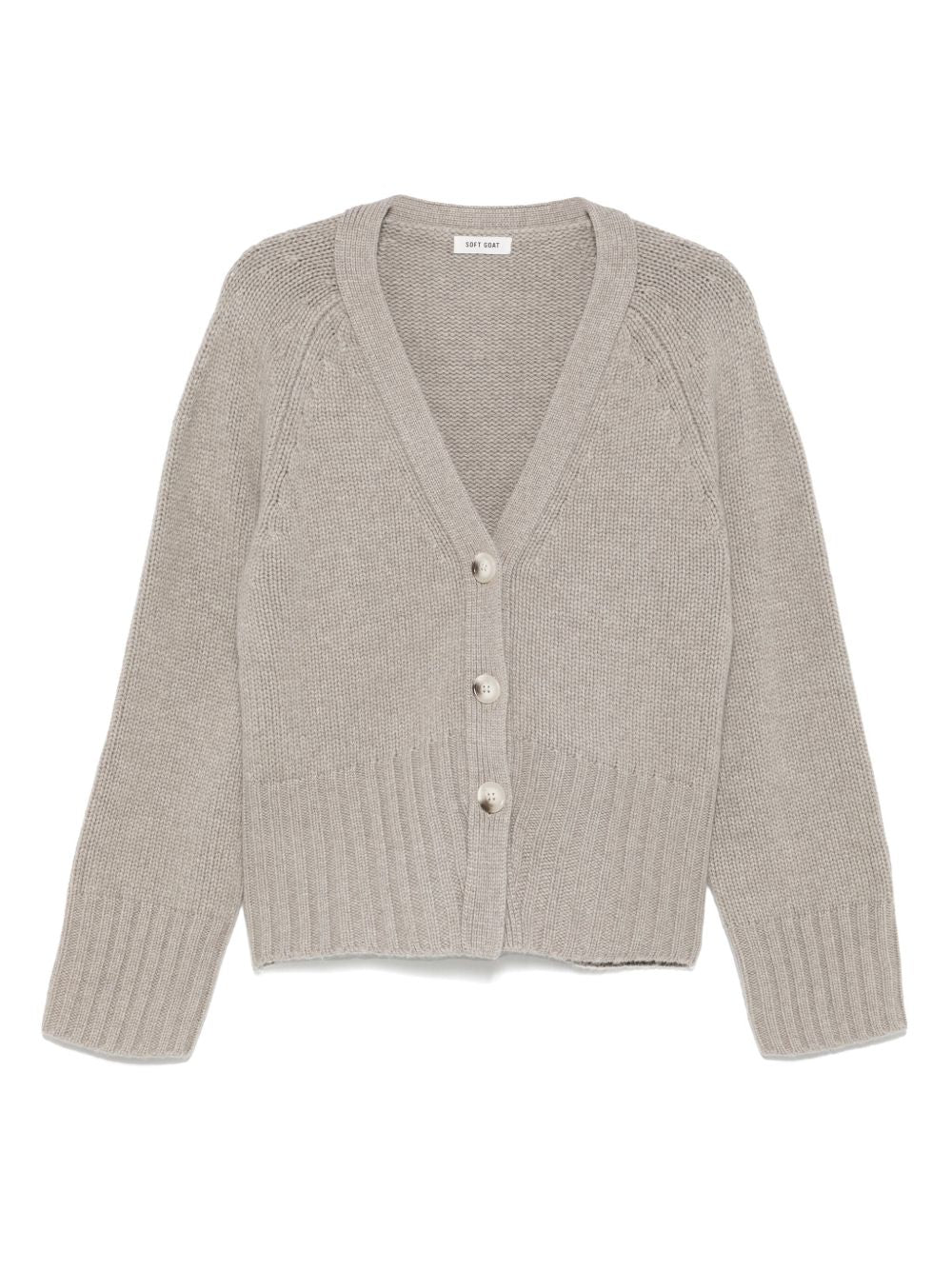Light Grey Cashmere V‑Neck Sweater — Soft Goat