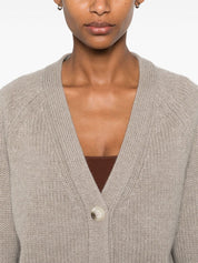 Light Grey Cashmere V‑Neck Sweater — Soft Goat