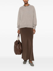 Light Grey Cashmere Crewneck Sweater — Soft Goat