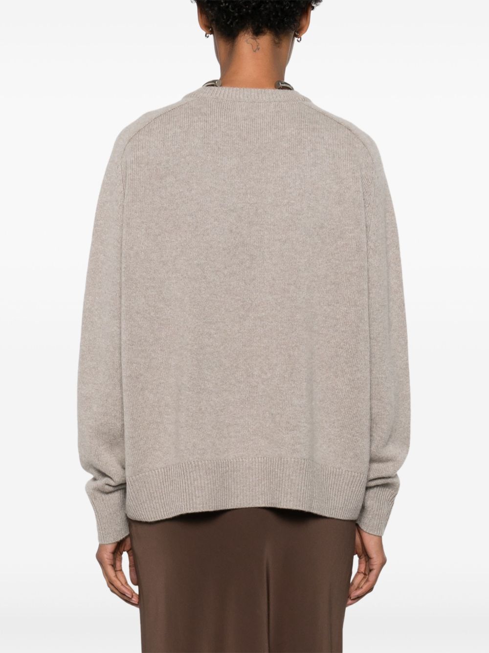 Light Grey Cashmere Crewneck Sweater — Soft Goat