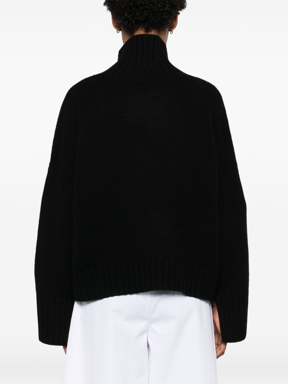 SOFT GOAT Black Cashmere Sweater — High Neck Comfort