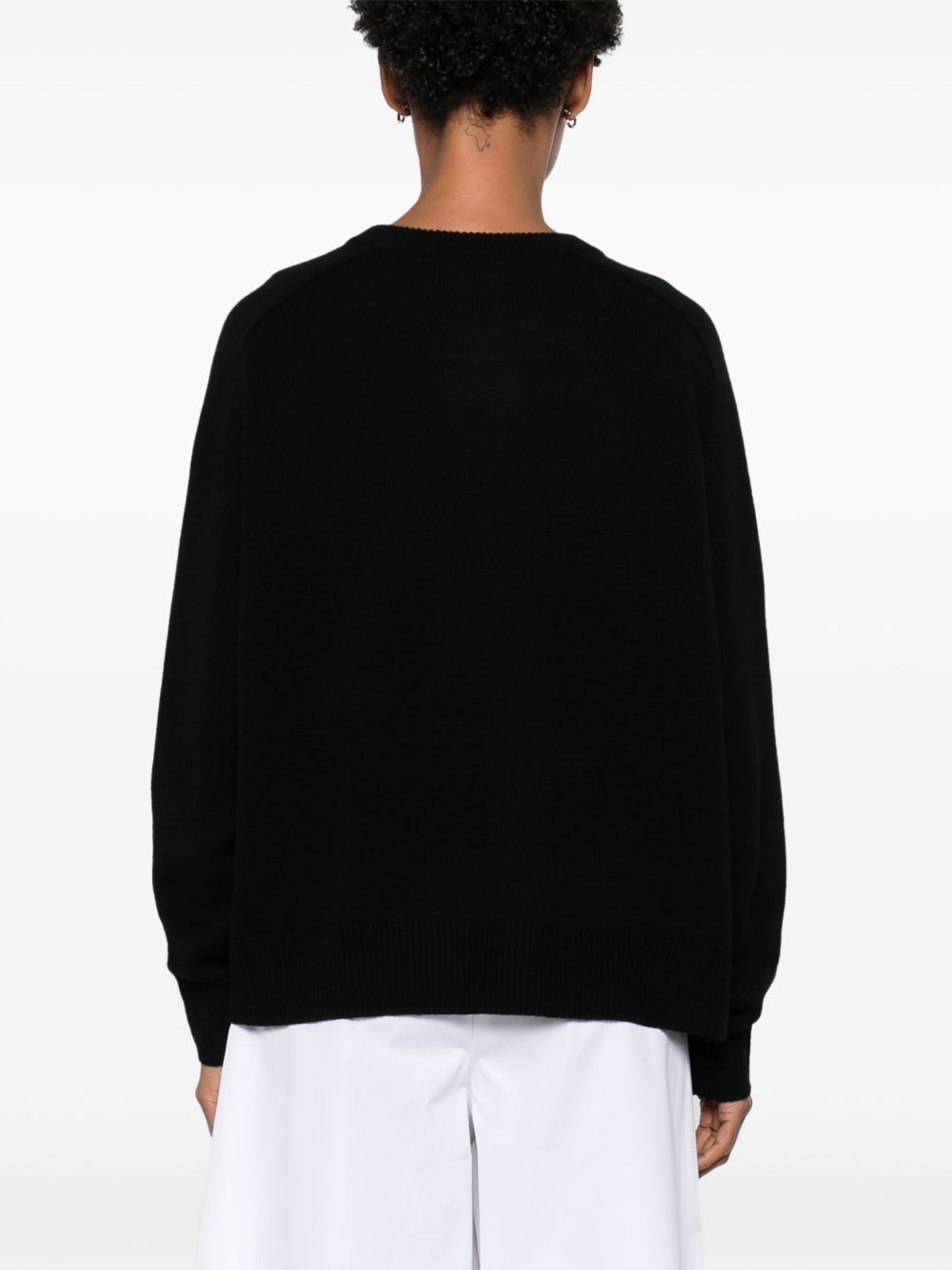 Soft Goat Cashmere Sweater — Black Boyfriend Crewneck
