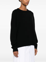 Soft Goat Cashmere Sweater — Black Boyfriend Crewneck