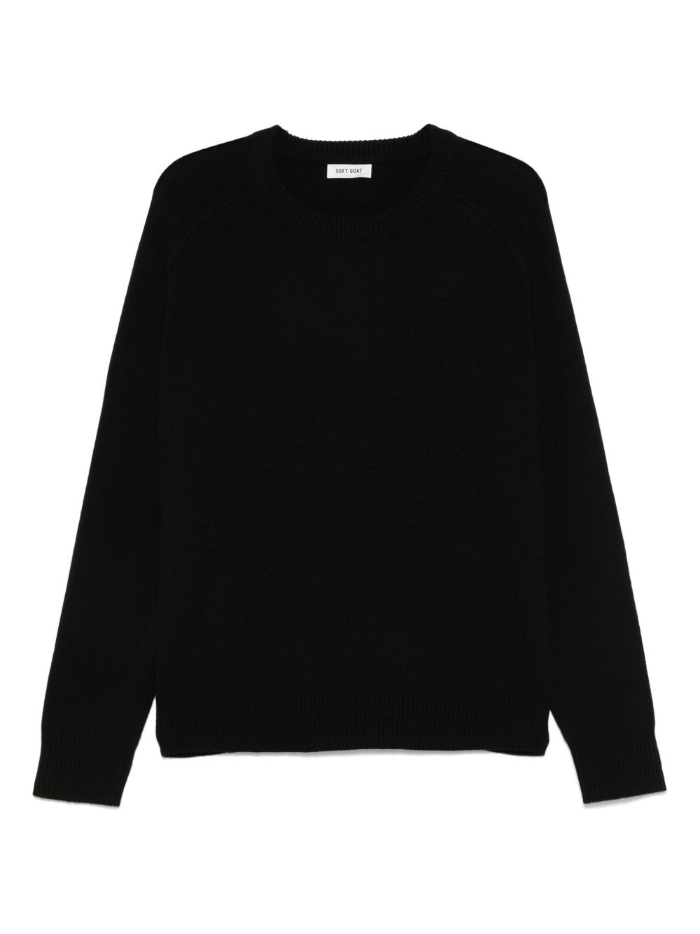 Soft Goat Cashmere Sweater — Black Boyfriend Crewneck