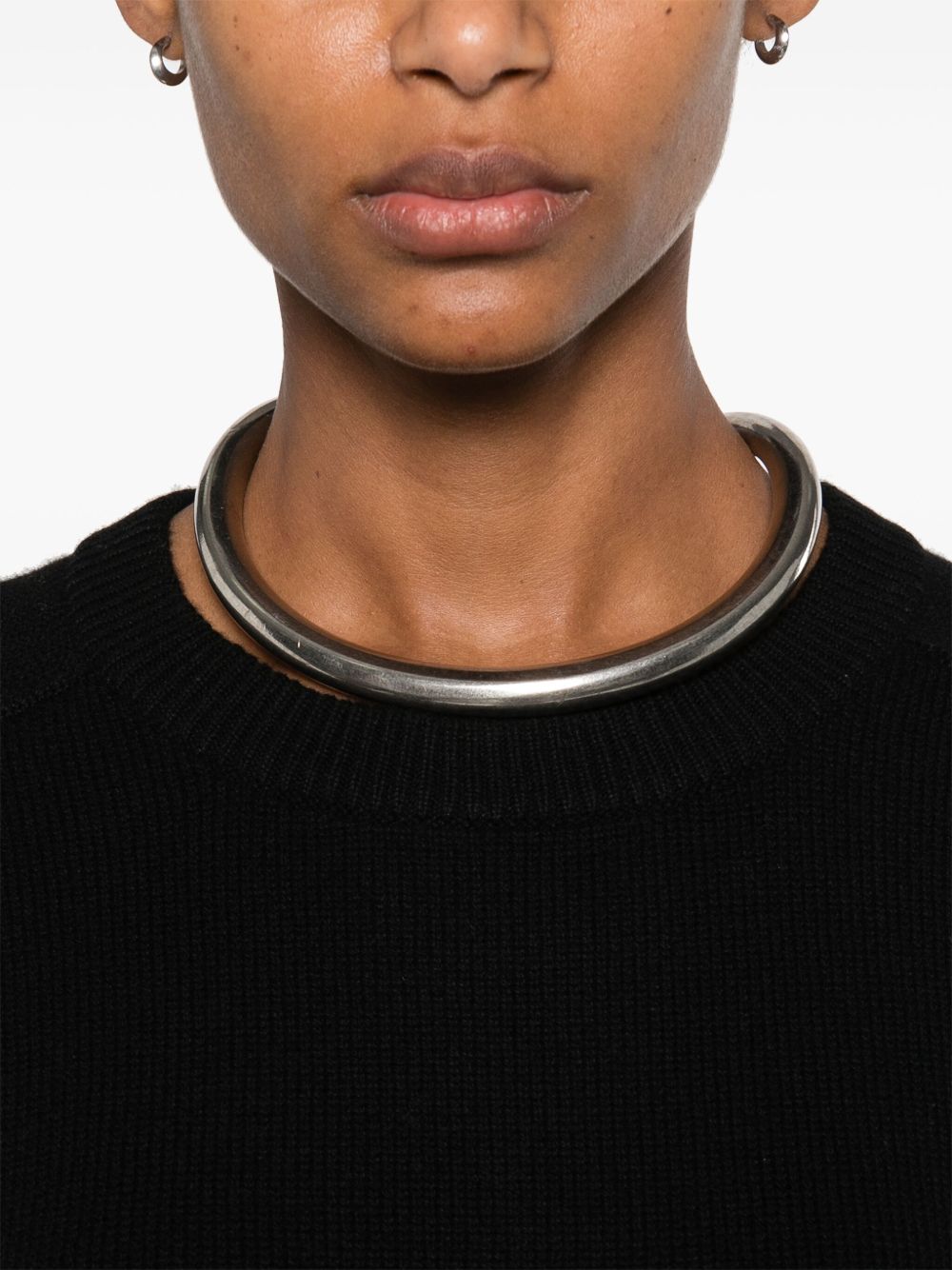 Soft Goat Cashmere Sweater — Black Boyfriend Crewneck