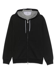 Brunello Cucinelli black zip cotton hoodie — refined men’s sweater