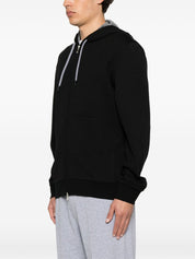 Brunello Cucinelli black zip cotton hoodie — refined men’s sweater