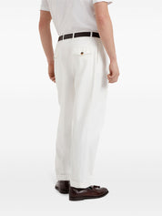 Pantalon Brunello Cucinelli en coton blanc coupe ajustée