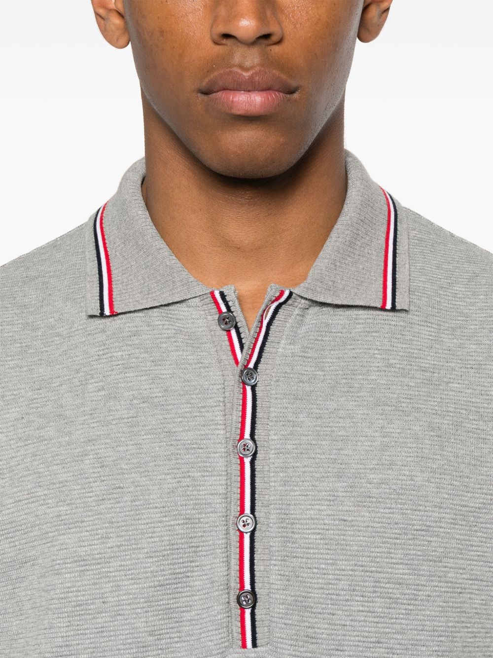 Thom Browne T-shirts and Polos Light Grey cotton polo