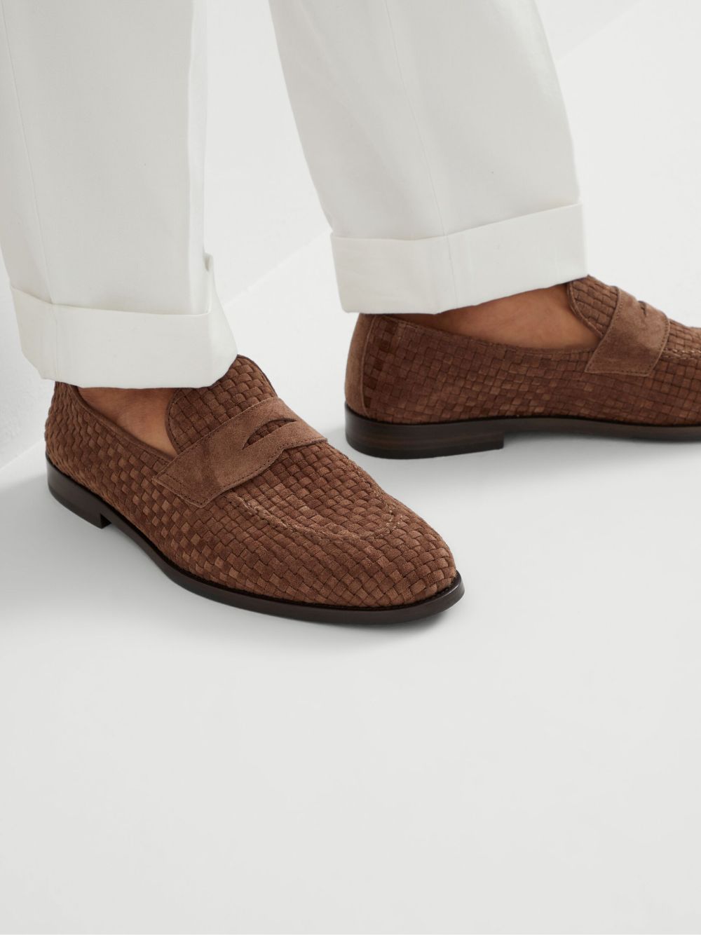 Brunello Cucinelli Flat shoes in Brown suede