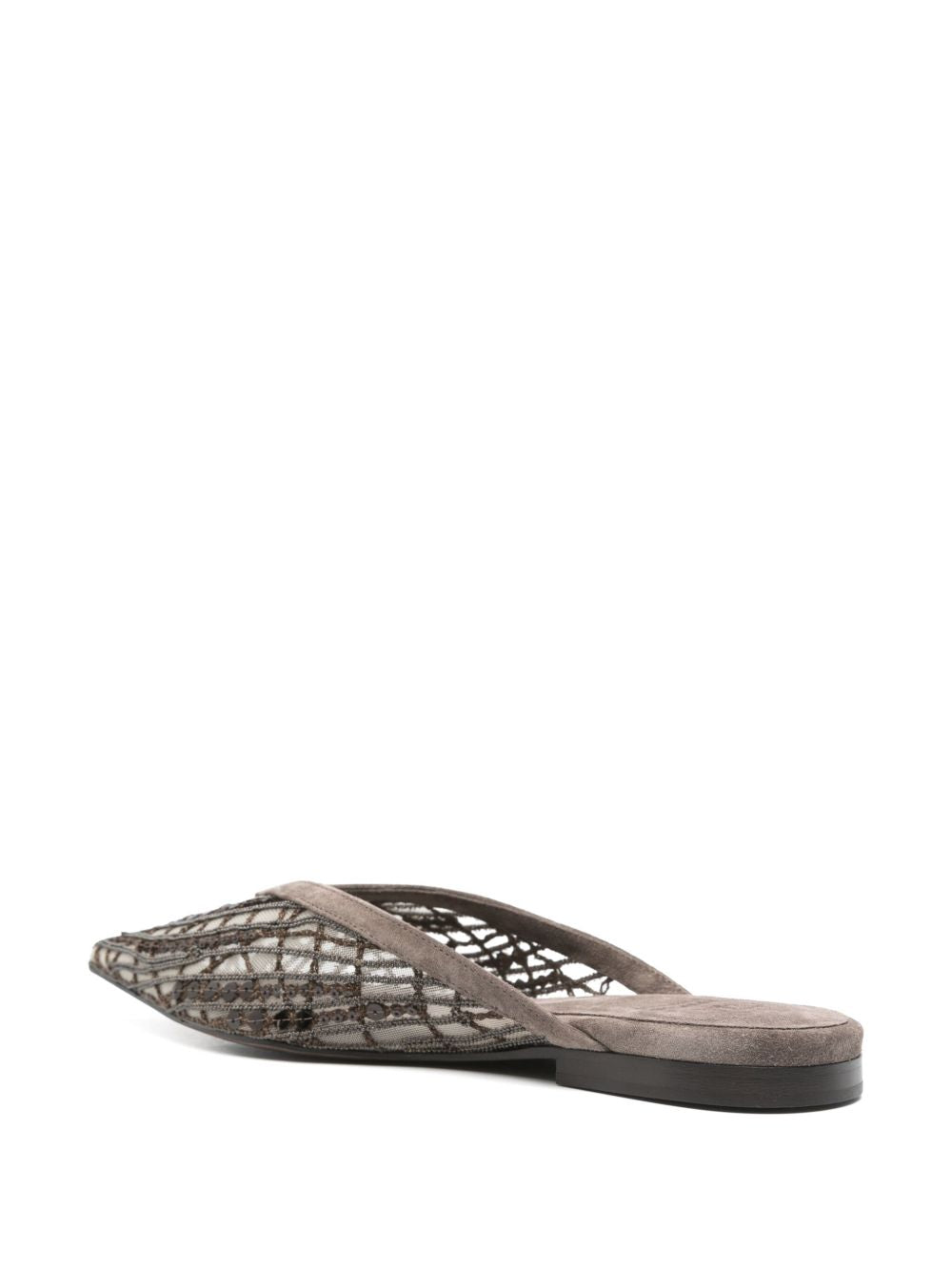 Brunello Cucinelli Flat shoes Brown suede slingback