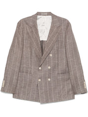 Brunello Cucinelli Jackets Beige linen deconstructed jacket