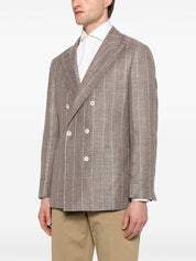 Brunello Cucinelli Jackets Beige linen deconstructed jacket