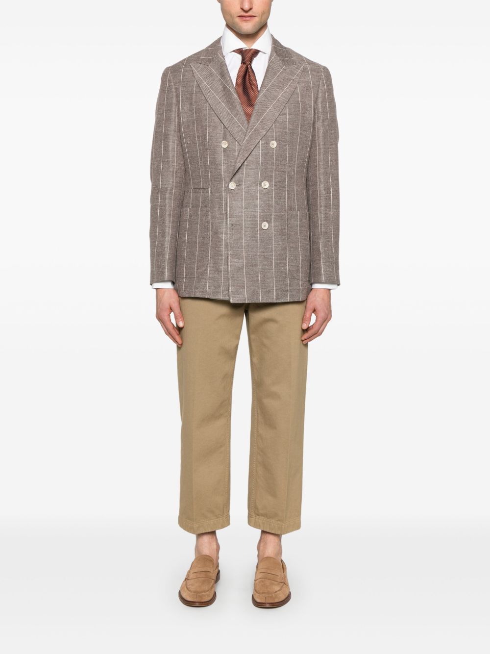 Brunello Cucinelli Jackets Beige linen deconstructed jacket