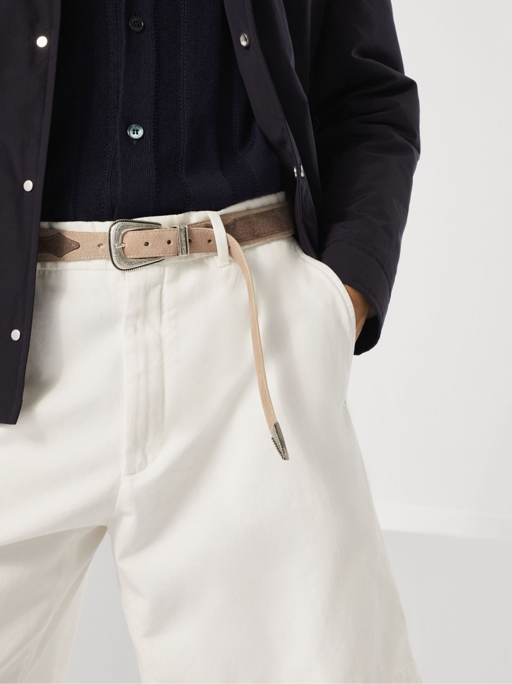 Brunello Cucinelli Belts Beige leather buckle belt