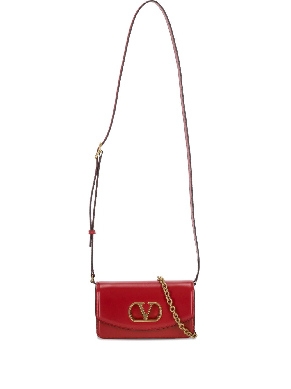 Sacs Valentino Garavani. Sac bandoulière en cuir rouge