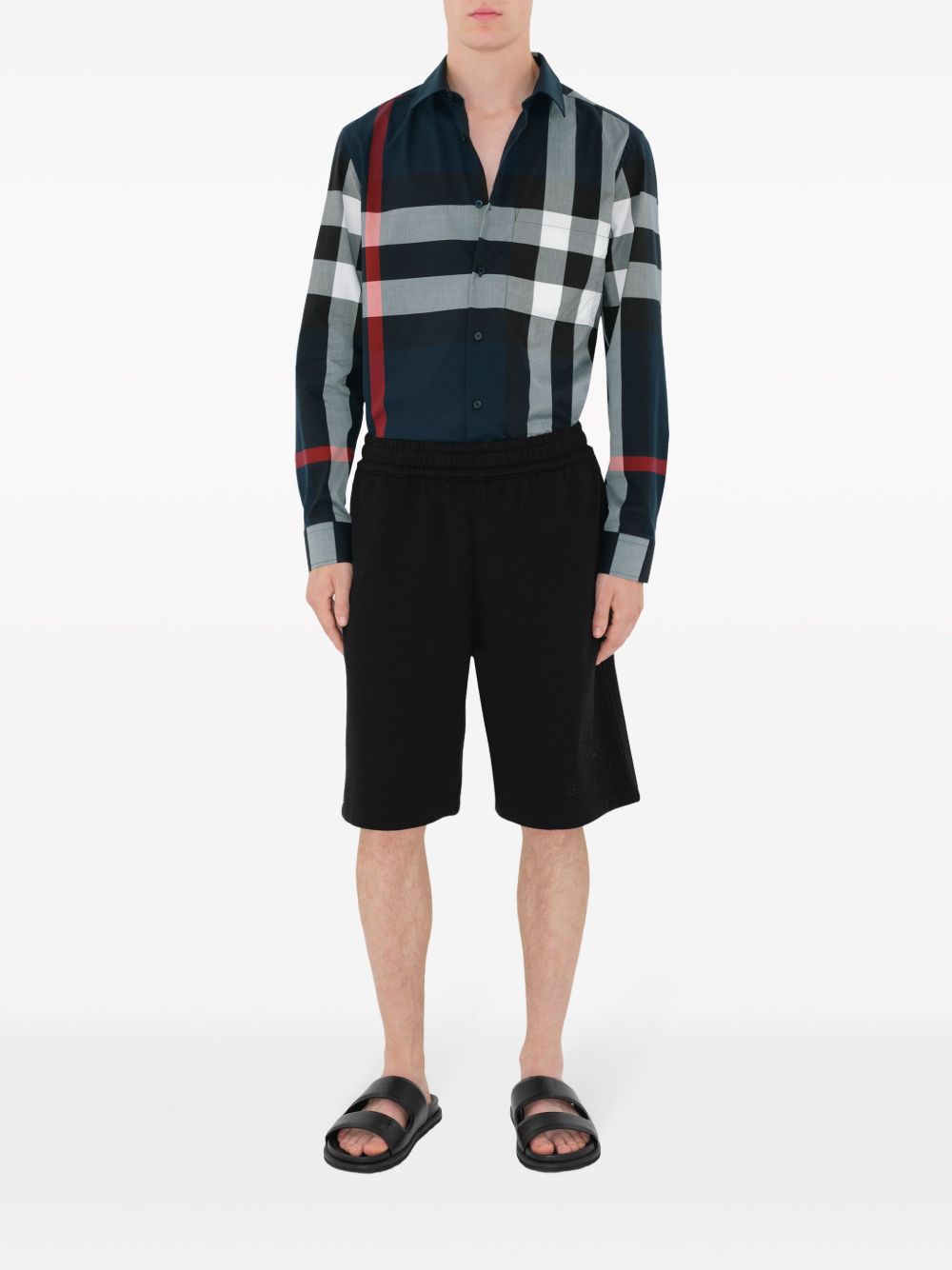 Burberry Shirts Blue — Tailored Cotton Check Shirt