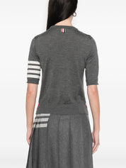 Thom Browne Grey Wool Crew Neck Sweater