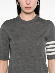 Thom Browne Grey Wool Crew Neck Sweater