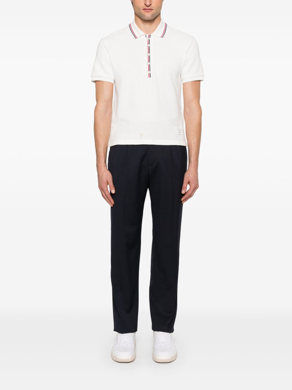 Thom Browne T-shirts and Polos White cotton polo