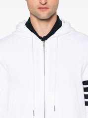 Thom Browne White Cotton Hoodie — Luxe Cotton Sweater