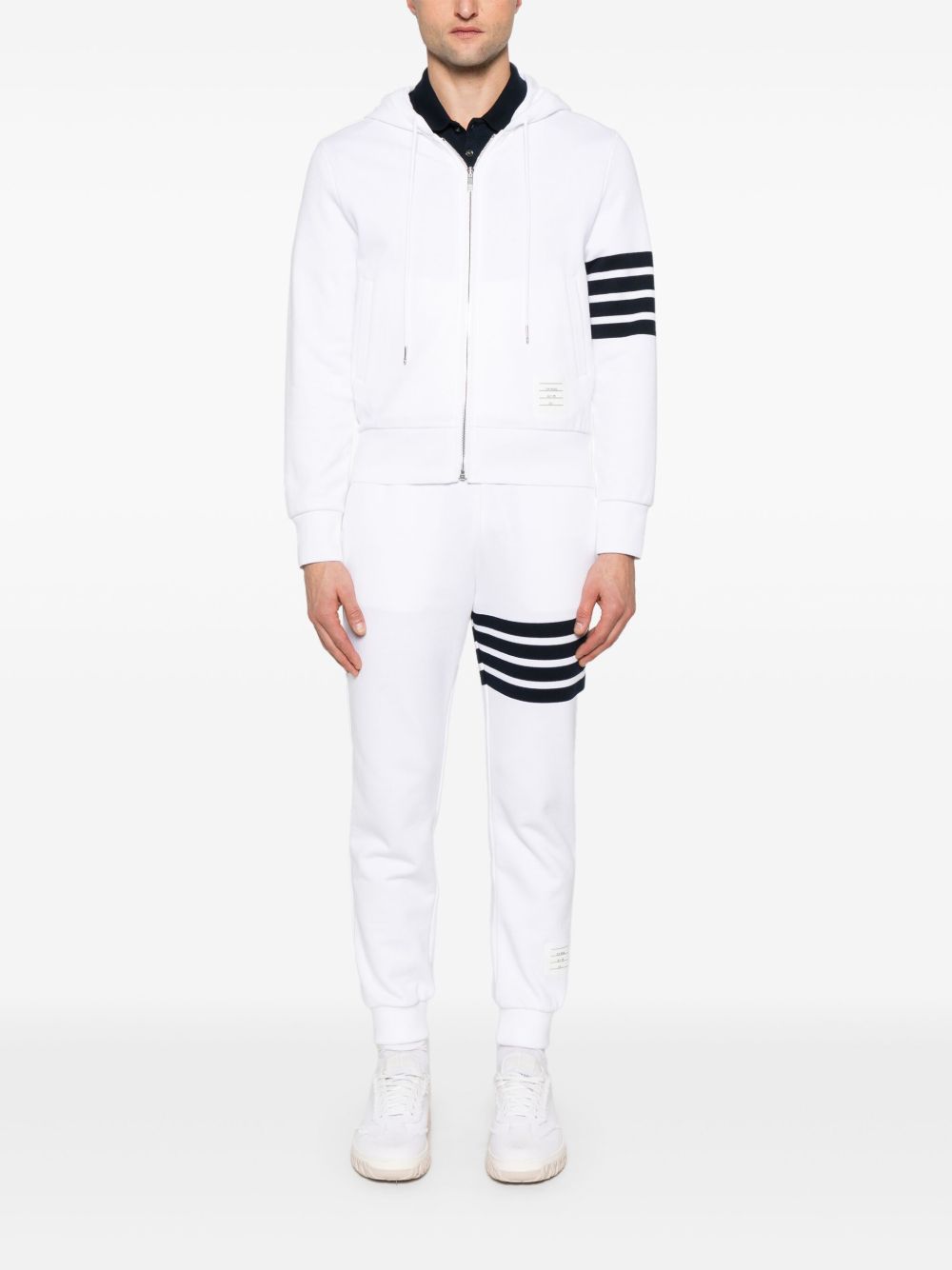 Thom Browne White Cotton Hoodie — Luxe Cotton Sweater