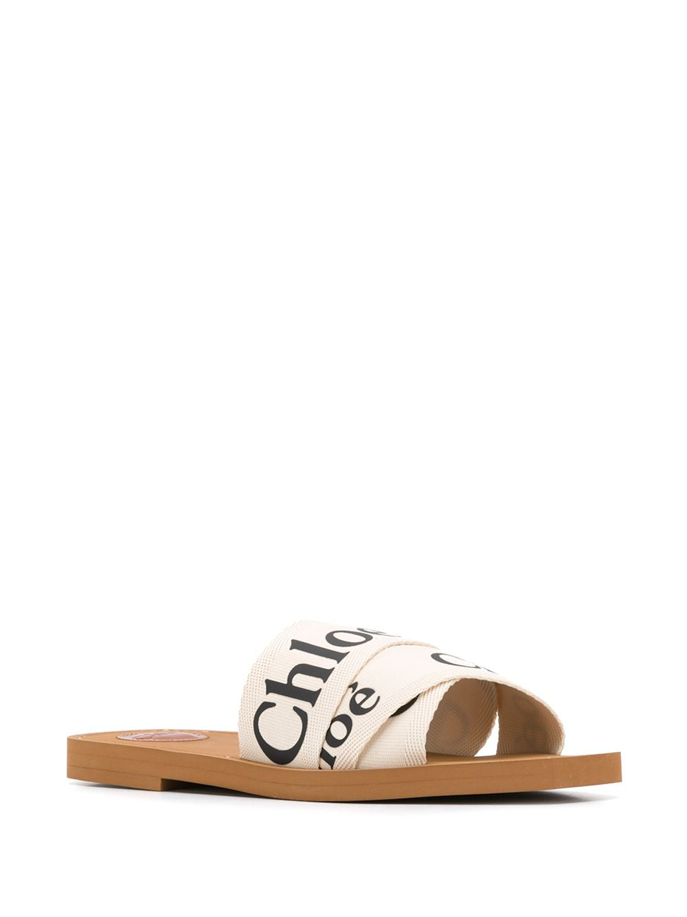 Chloé Chloè Sandals White linen logo
