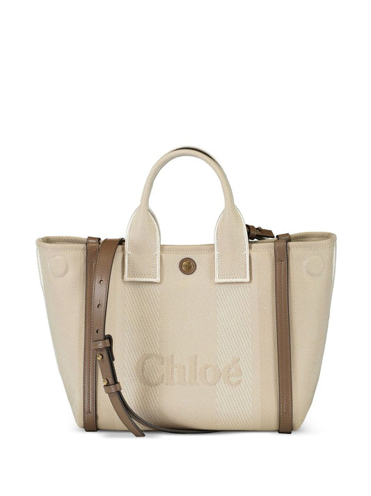 Bolso tote pequeño de lona Chloé Carry