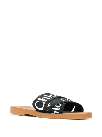 Sandalias Chloé Chloé estilo logo plano negro