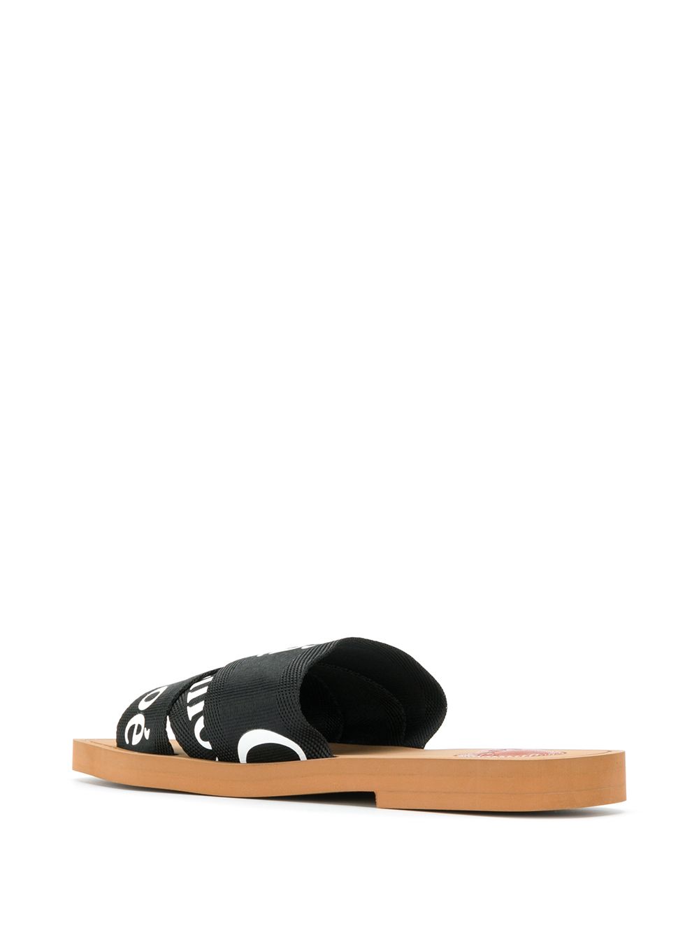 Chloé Chloè Sandals Black flat logo style