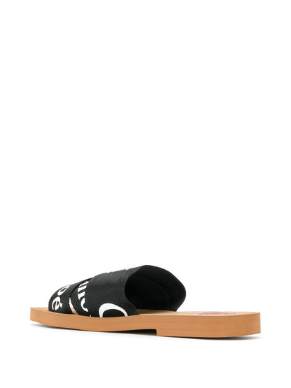 Sandalias Chloé Chloé estilo logo plano negro