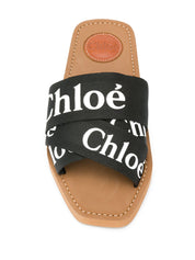 Chloé Chloè Sandals Black flat logo style