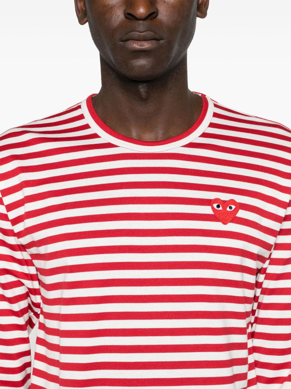 Comme des Garcons T-shirts and Polos Red cotton stripe