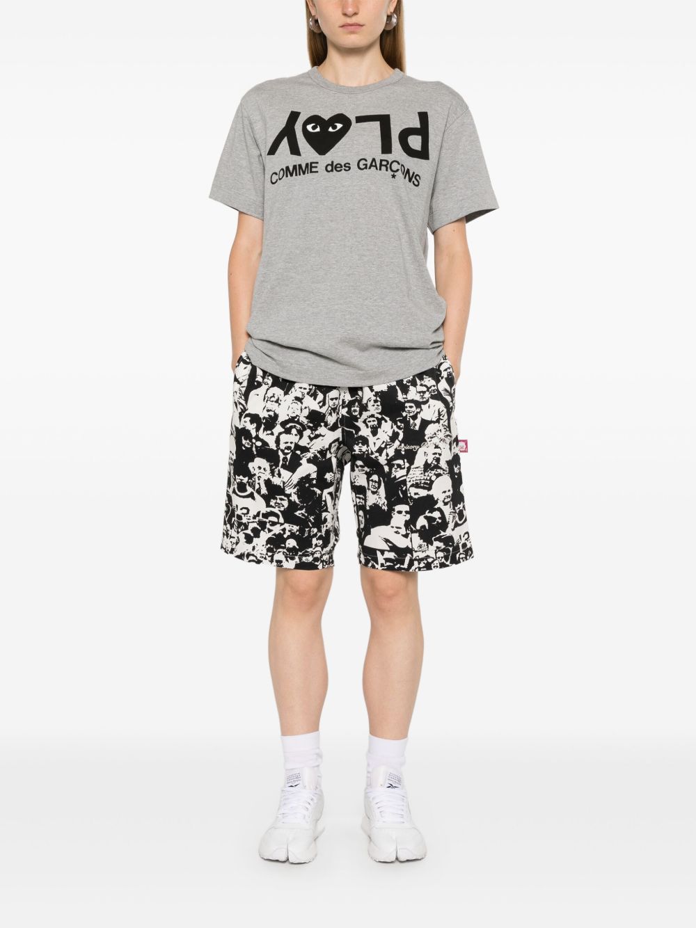 Comme des Garcons T-shirts and Polos Grey cotton logo tee