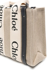 Chloé Woody mini linen tote bag
