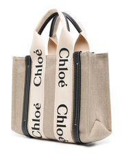Chloé Woody mini linen tote bag