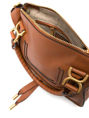 Chloé Marcie small leather handbag in tobacco brown