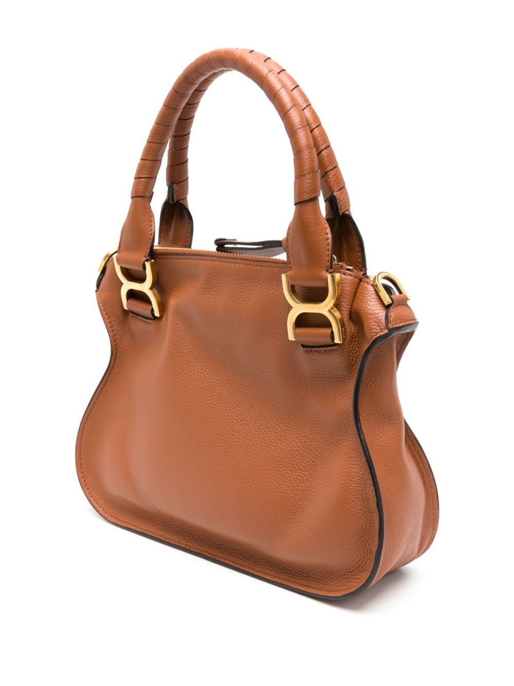 Chloé Marcie small leather handbag in tobacco brown