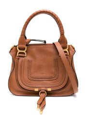 Chloé Marcie small leather handbag in tobacco brown