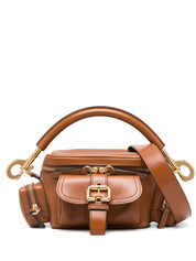 Chloé Small leather camera bag in camel brown