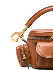 Chloé Small leather camera bag in camel brown