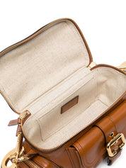 Chloé Small leather camera bag in camel brown