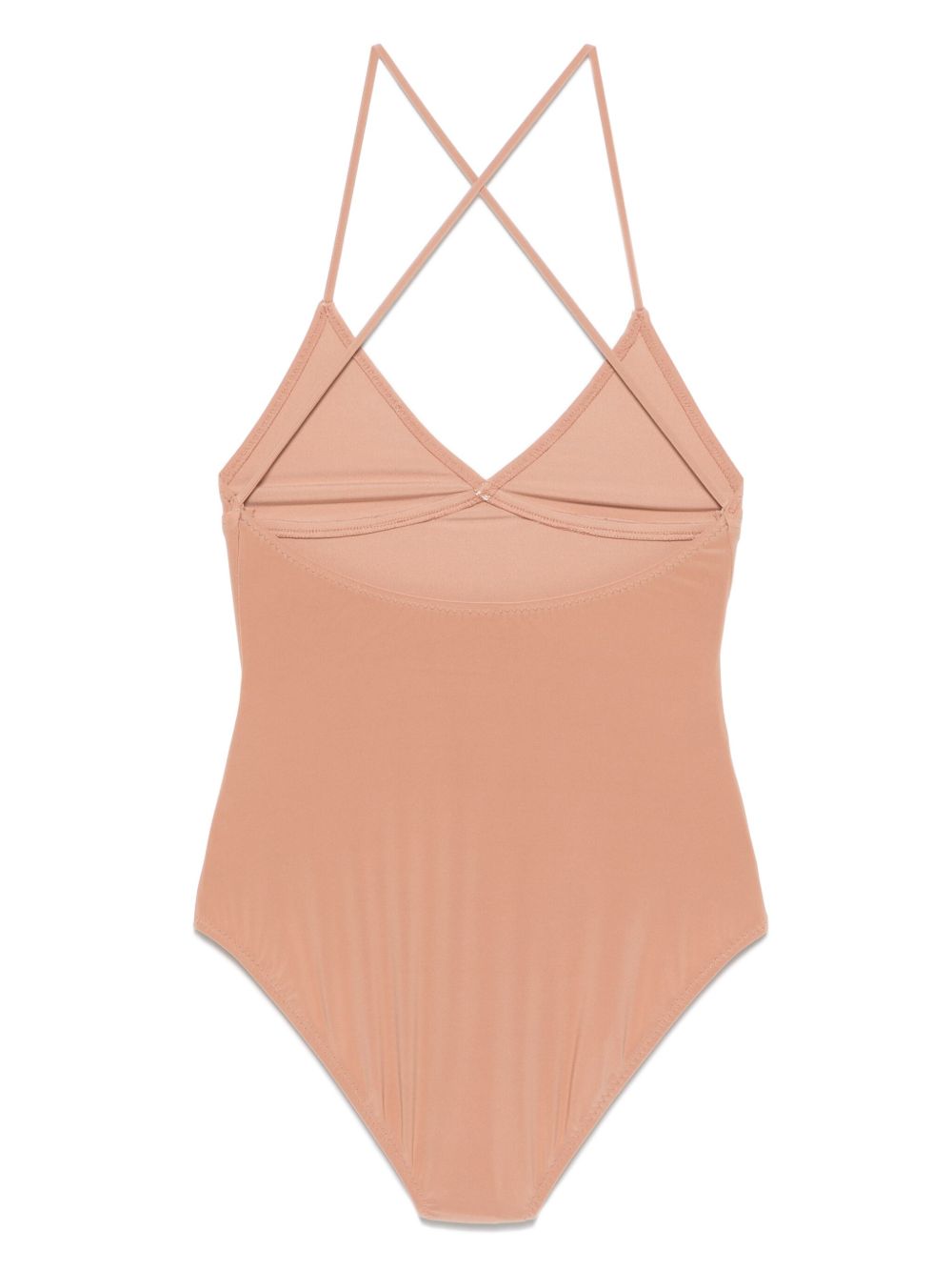 Norma Kamali Top Beige V-neck — Almond-Beige V-Neck Top