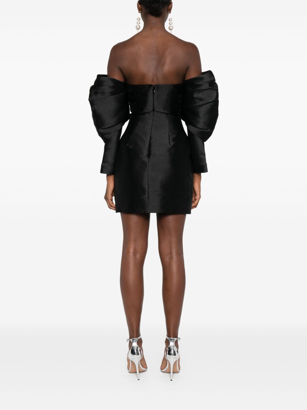 Solace London Robes Mini-robe noire à épaules dénudées