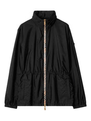 Burberry Jackets Black — Women’s Check Nylon Jacket