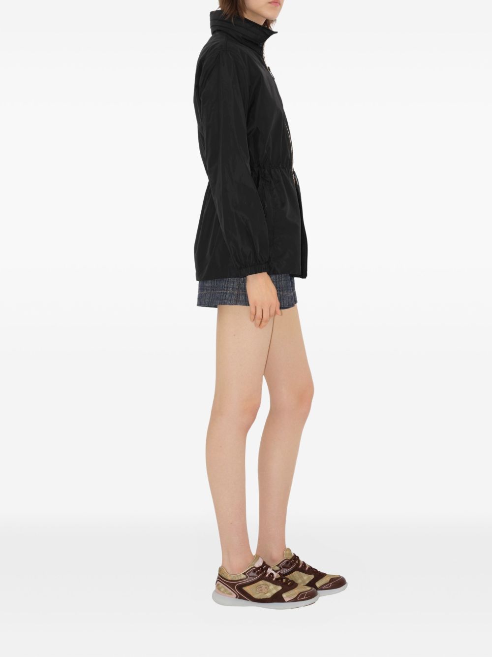 Burberry Jackets Black — Women’s Check Nylon Jacket