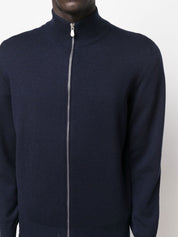 Brunello Cucinelli Blue Cashmere Sweater — Men's Funnel Zip