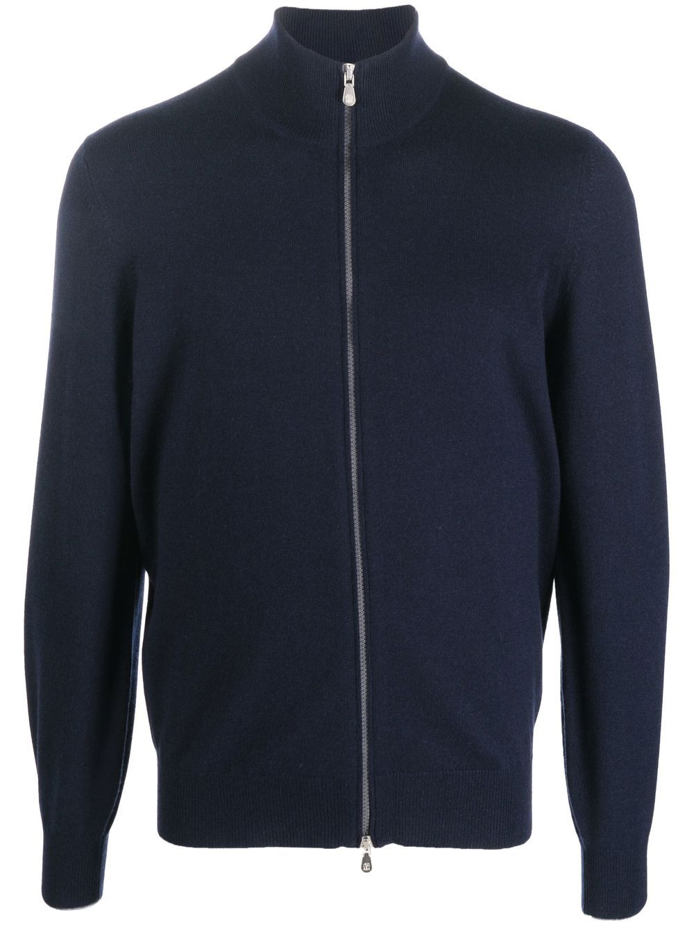 Brunello Cucinelli Blue Cashmere Sweater — Men's Funnel Zip