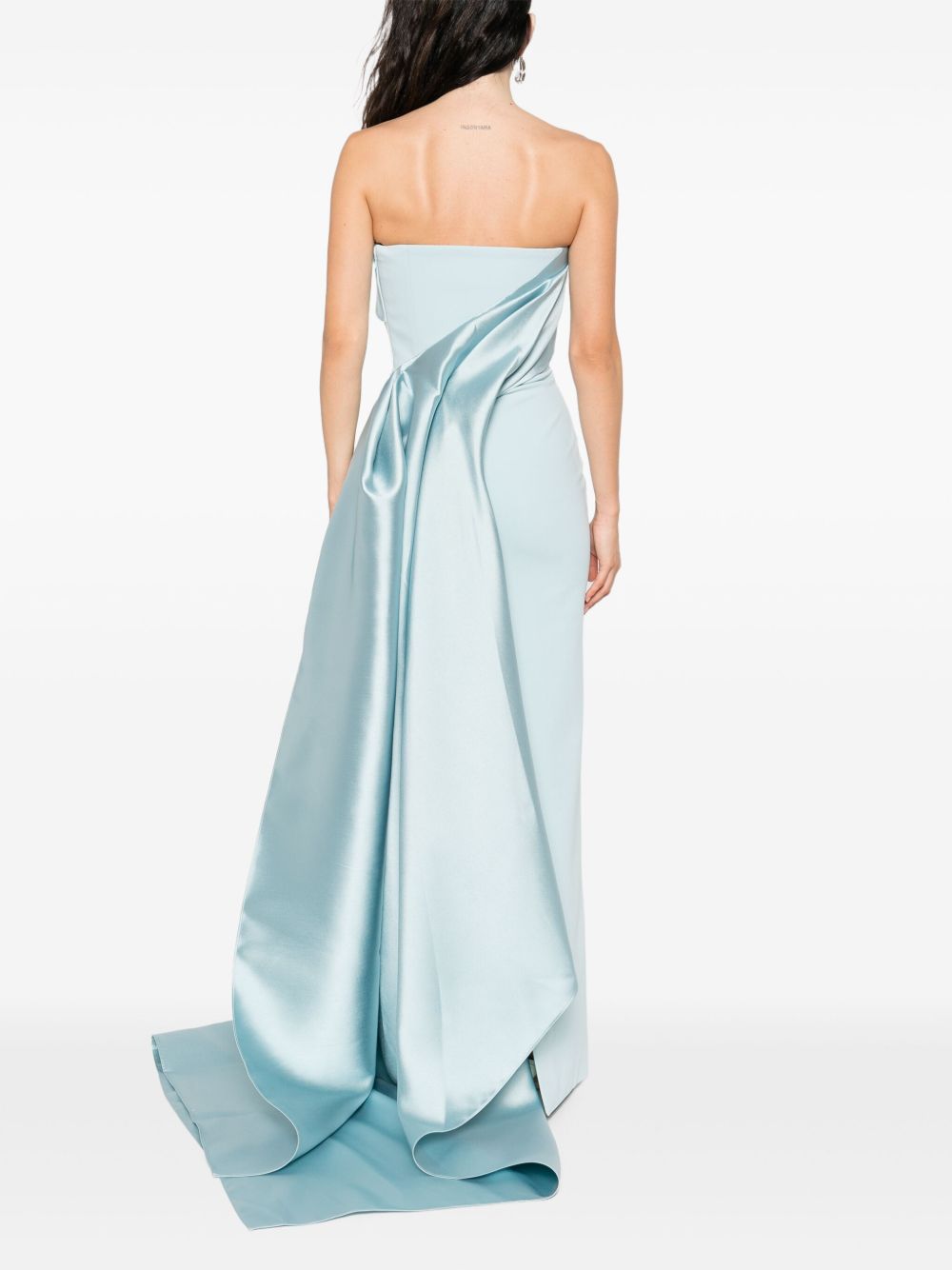 Solace London Dresses Clear Blue off-shoulder Kinsley maxi dress