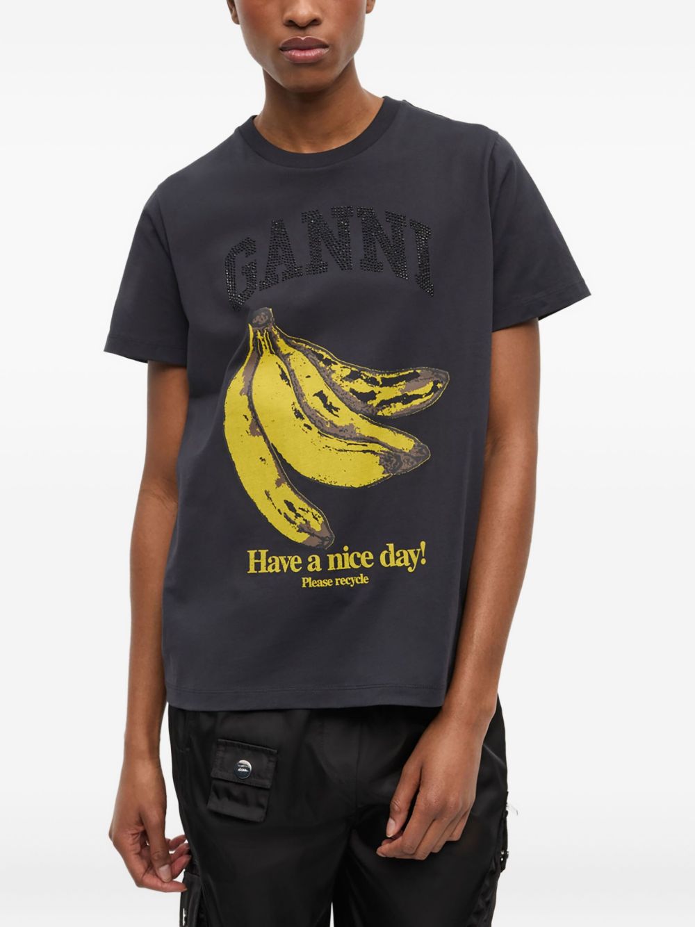 Ganni T-shirts and Polos Grey organic cotton